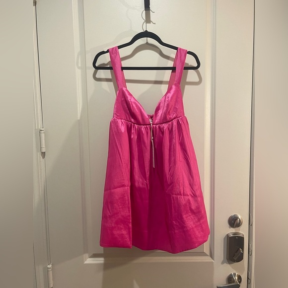 For Love And Lemons Selena Pink Taffeta Mini Dress Size S NWT - Picture 4 of 9